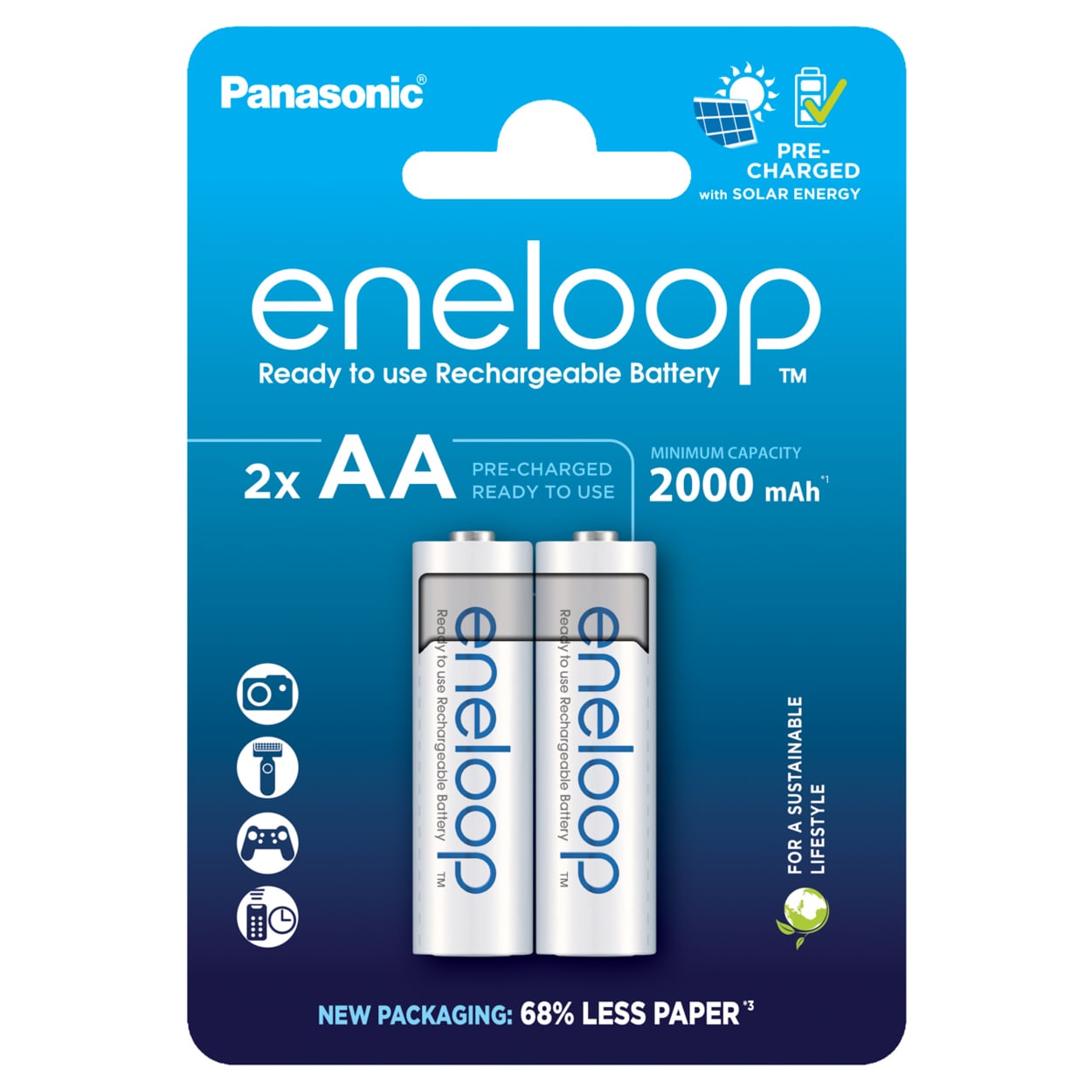 eneloop Panasonic accu BK-3MCDE/2BE AA 2000mAh 2St.