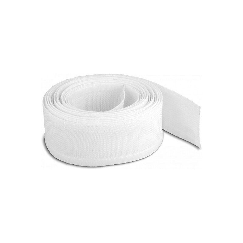 DELOCK Geflechtschlauch mit Klettverschluss 5 m x 19 mm weiß