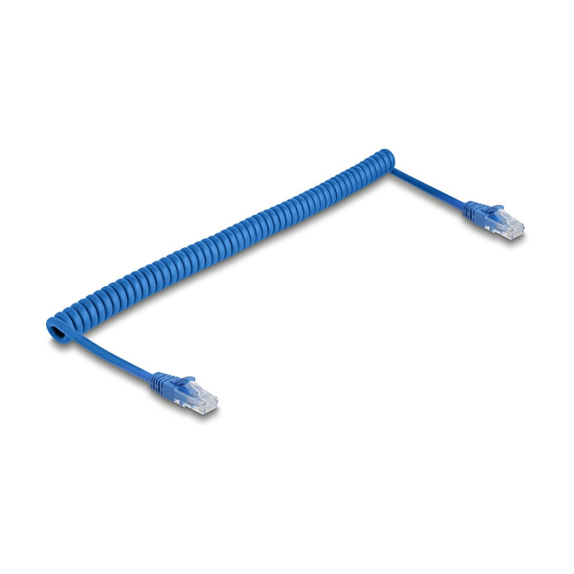 DELOCK RJ45 Spiralkabel stekker zu stekker Cat.6UTP 1,3-3,3m