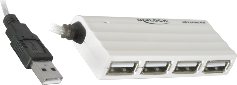 DELOCK USB-HUB 4-Port USB, silber, slim extern