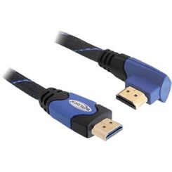 DELOCK HDMI Kabel Ethernet A -> A St/St 2.00m 90° links 4K