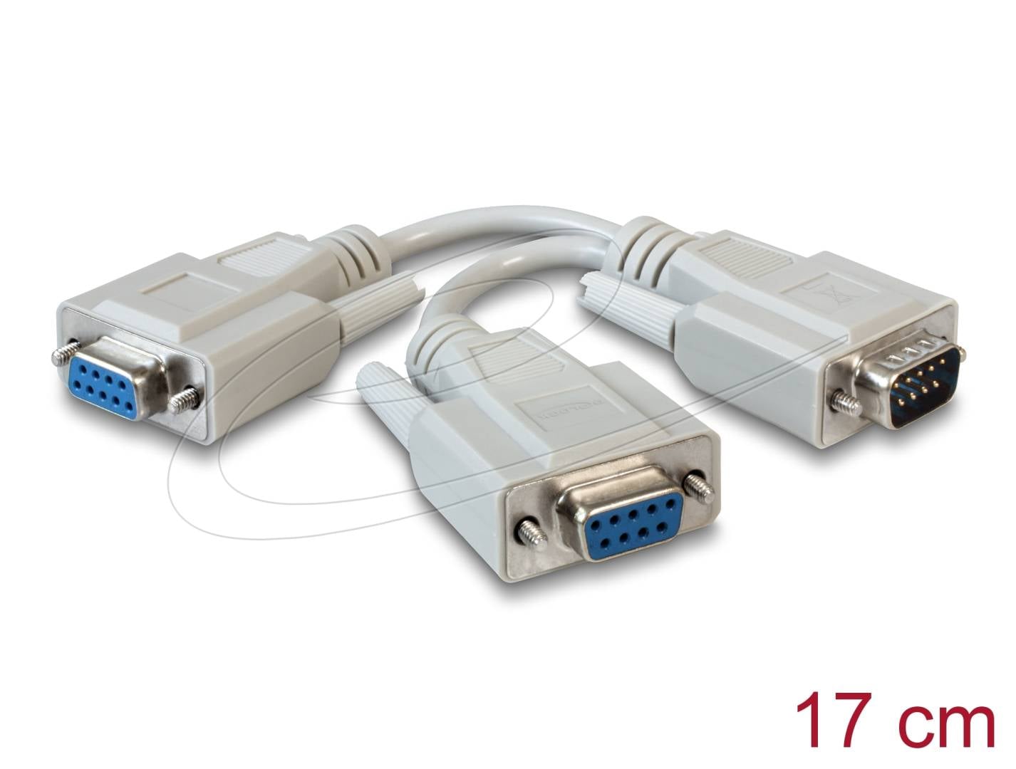 DELOCK Serieel Kabel D-Sub9 -> 2x D-Sub9 St/Bu/Bu 0.17m