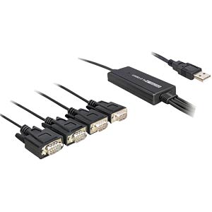 DELOCK USB Kabel A -> 4x D-Sub9 St/St 1.40m