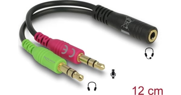 DELOCK connector Adapter 3,5mm 4pin -> 2x 3,5mm Bu/St