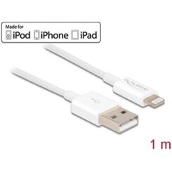 DELOCK USB data-/oplaadkabel iPhone/iPad/iPod 1m weiß