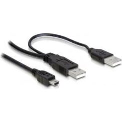 DELOCK USB Y-Kabel 2x A -> Mini-B St/St 1.00m
