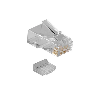 ACT RJ45 (8P/8C) CAT5E modulaire connector voor ronde kabel met massieve of soepele aders