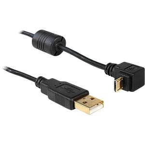 DELOCK USB Kabel A -> Micro-B 90° St/St 1.00m zwart