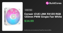CORSAIR RX RGB Series iCUE LINK RX120 RGB White 120mm RGB Fan Single Fan
