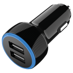 2GO Dual-USB KFZ-Lader 2400mA zwart
