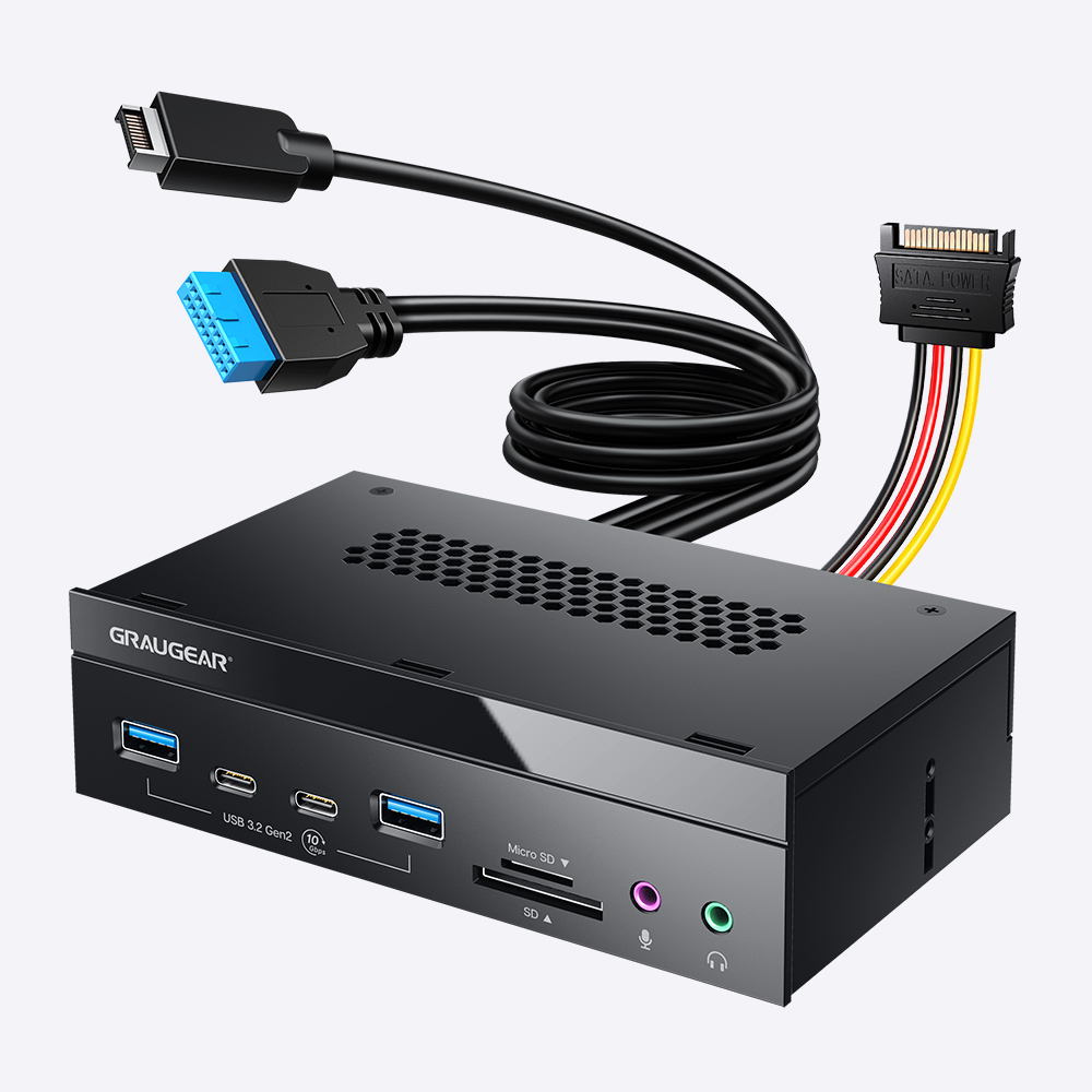 GRAUGEAR Multi Frontblende 8-Fach + kaartlezer USB,SD,Micro