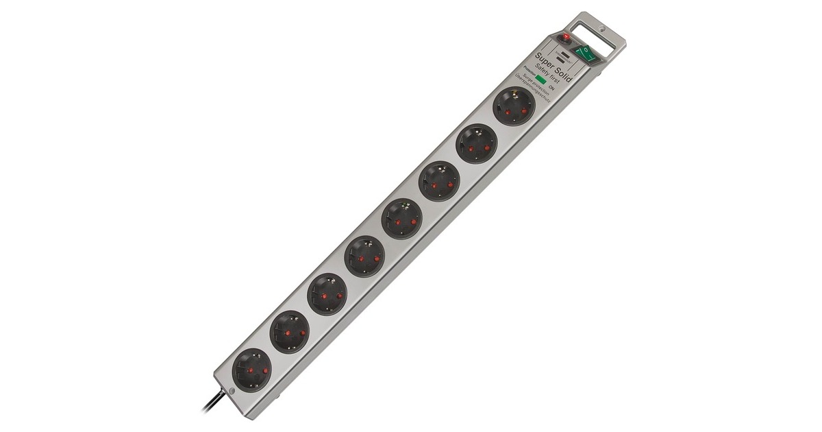 Brennenstuhl Super-Solid Surge Protection 4.500 A Zilver 8 AC-uitgang(en) 2,5 m