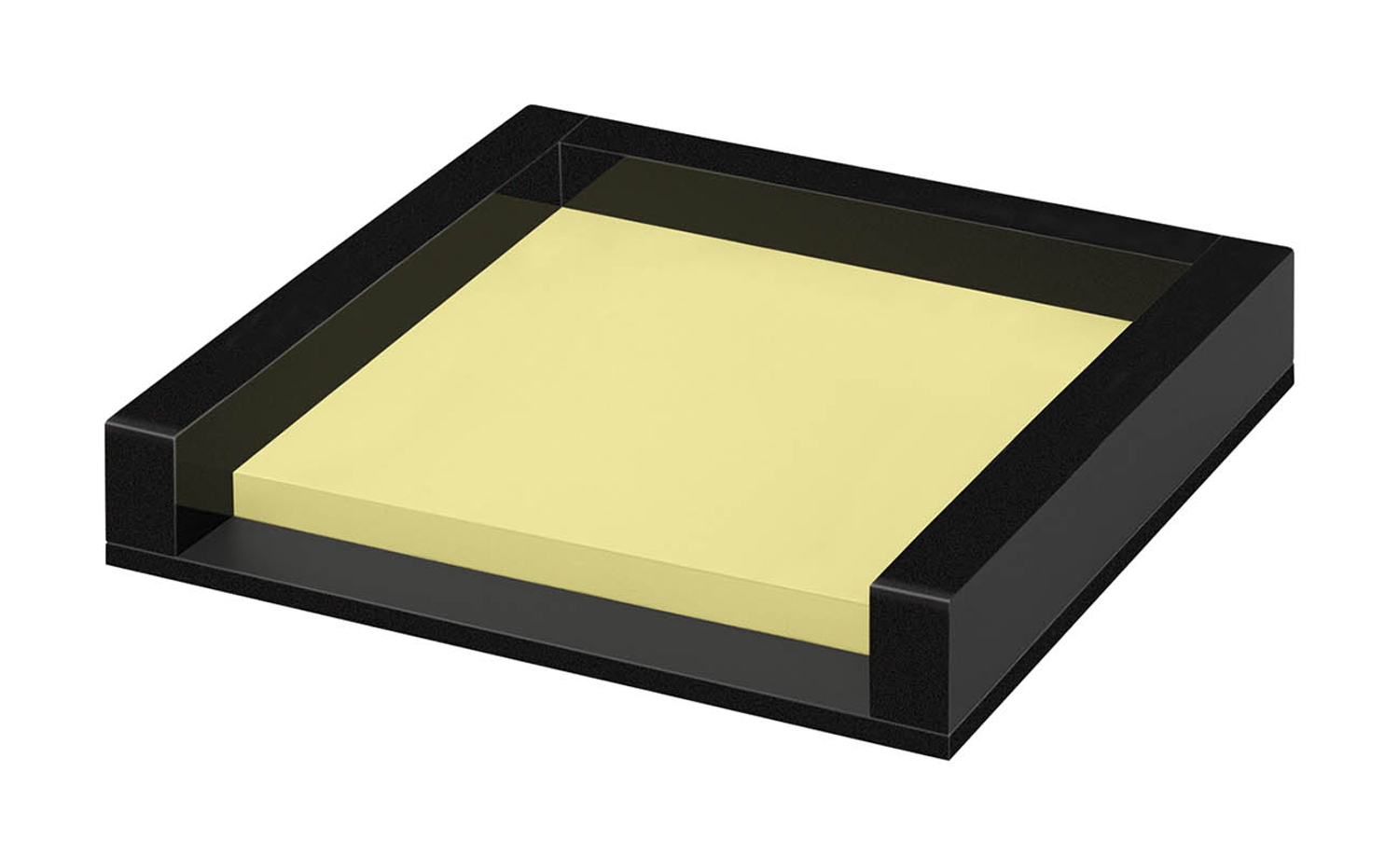 WEDO Acryl Zettelbox Black Office mit Haftnotizblock
