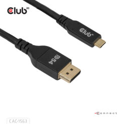 CLUB3D CAC-1563 USB-C® to DisplayPort™ 2.1 DP54 Bi-Directional Cable 8K120Hz 2m / 6.6ft - Afbeelding 12