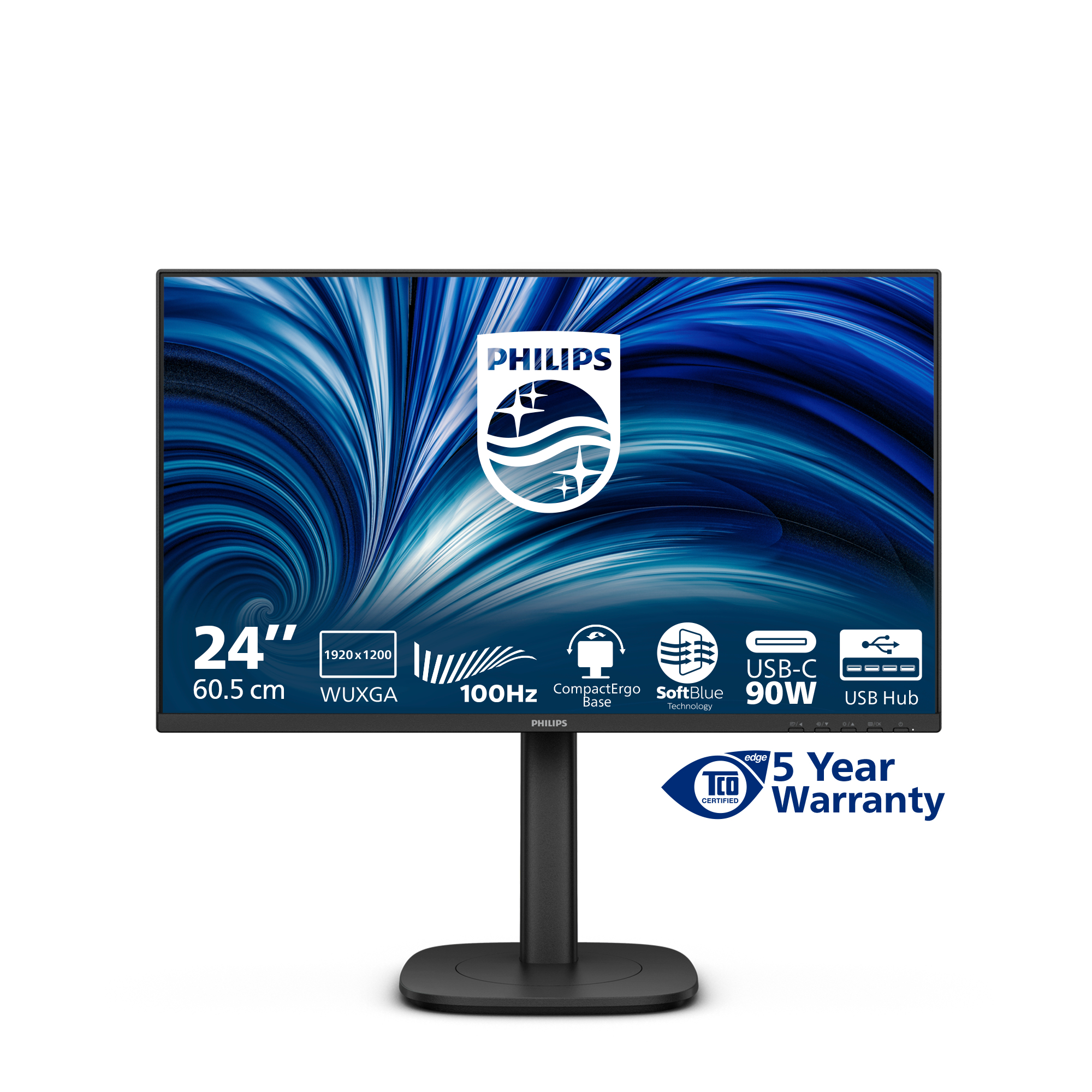 Philips 3000 series 24B2U3301D/00 computer monitor 61,2 cm (24.1") 1920 x 1200 Pixels WUXGA LCD Zwart - Afbeelding 4