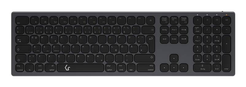 KeySonic KSK-8023BTRF (DE) toetsenbord Universeel Bluetooth QWERTZ Duits Antraciet, Zwart