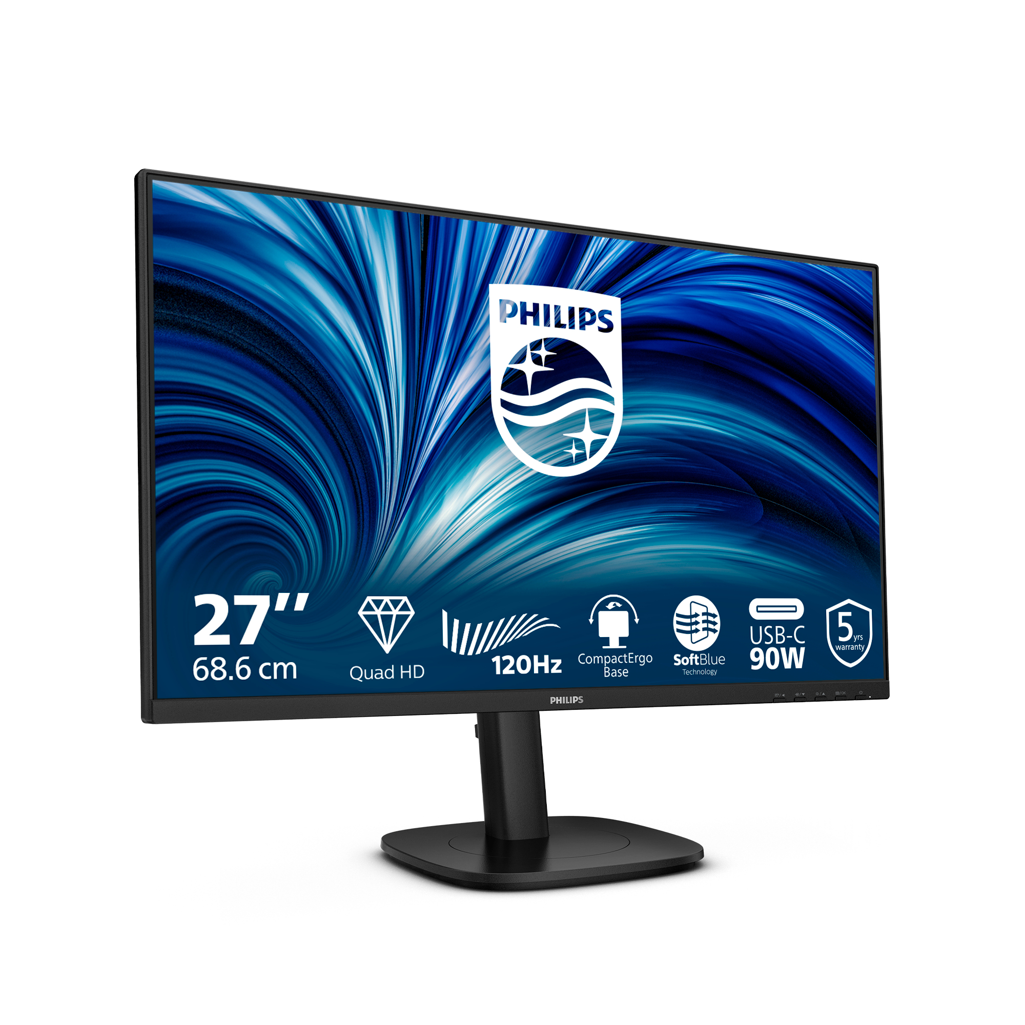 Philips 3000 series 27B2U3601/00 computer monitor 68,6 cm (27") 2560 x 1440 Pixels Quad HD LCD Zwart - Afbeelding 3