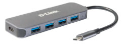 D-Link USB-C naar 4-poorts USB 3.0-hub met stroomvoorziening DUB-2340