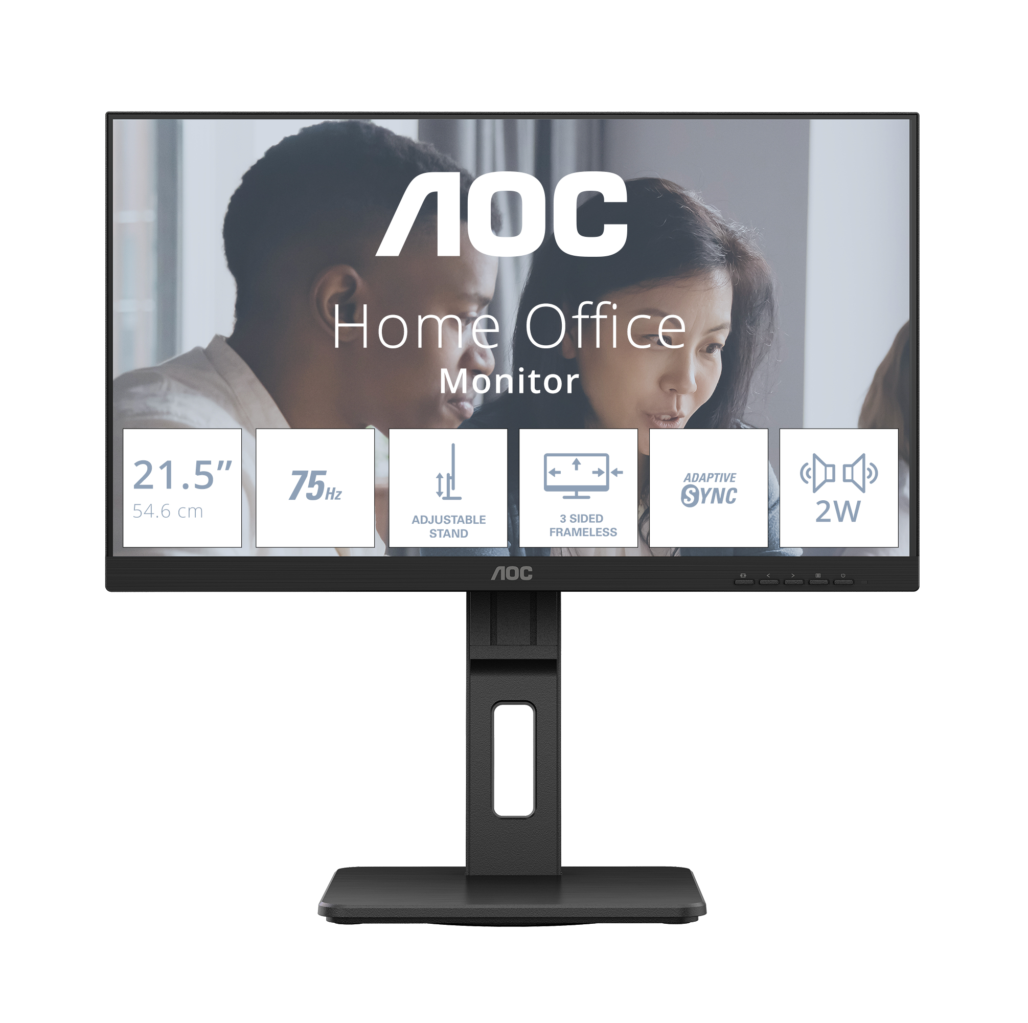 AOC E2 22E2UMF computer monitor 54,6 cm (21.5") 1920 x 1080 Pixels Full HD LED Zwart - Afbeelding 2