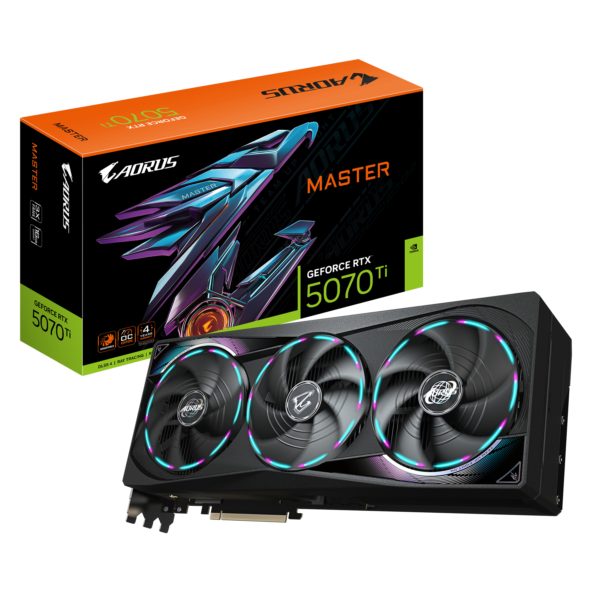 GIGABYTE AORUS GeForce RTX 5070 Ti MASTER 16G NVIDIA 16 GB GDDR7 - Afbeelding 2