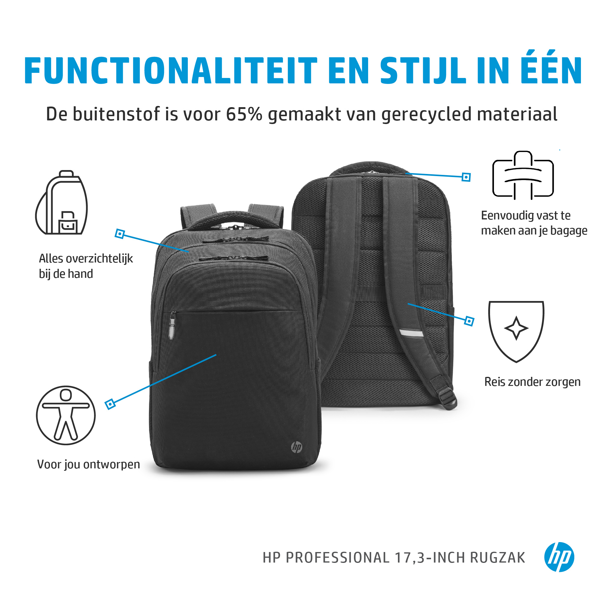 HP Professional 17,3-inch rugzak - Afbeelding 9