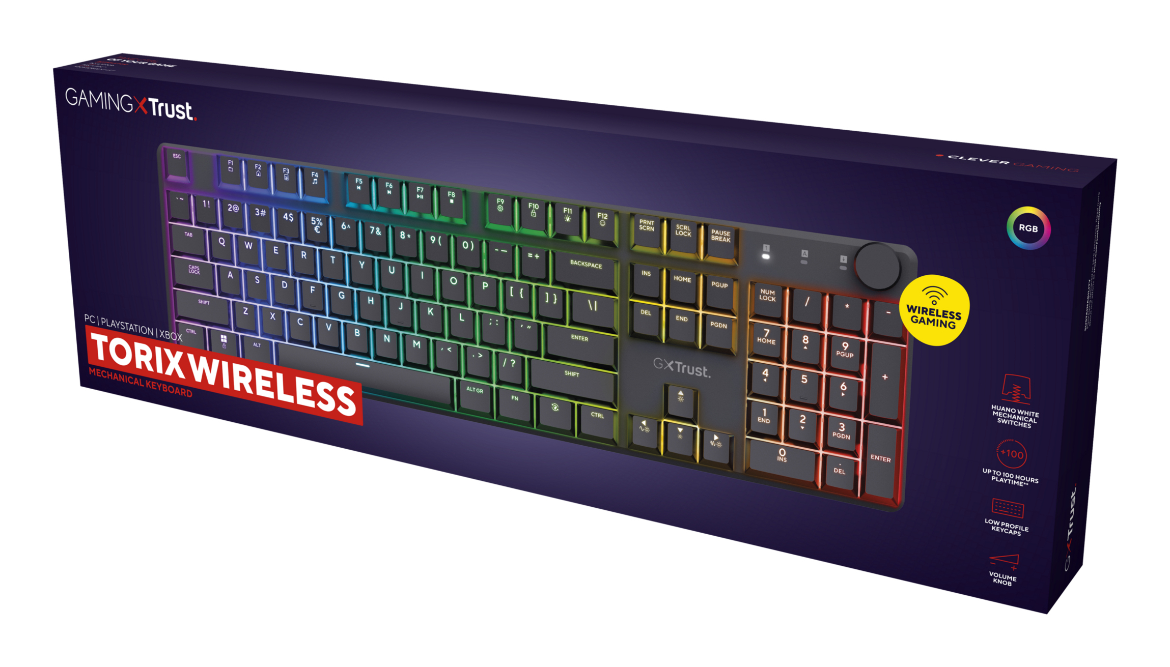 Trust GXT 868 Torix toetsenbord Gamen USB + RF Wireless + Bluetooth QWERTY Amerikaans Engels Zwart - Afbeelding 7