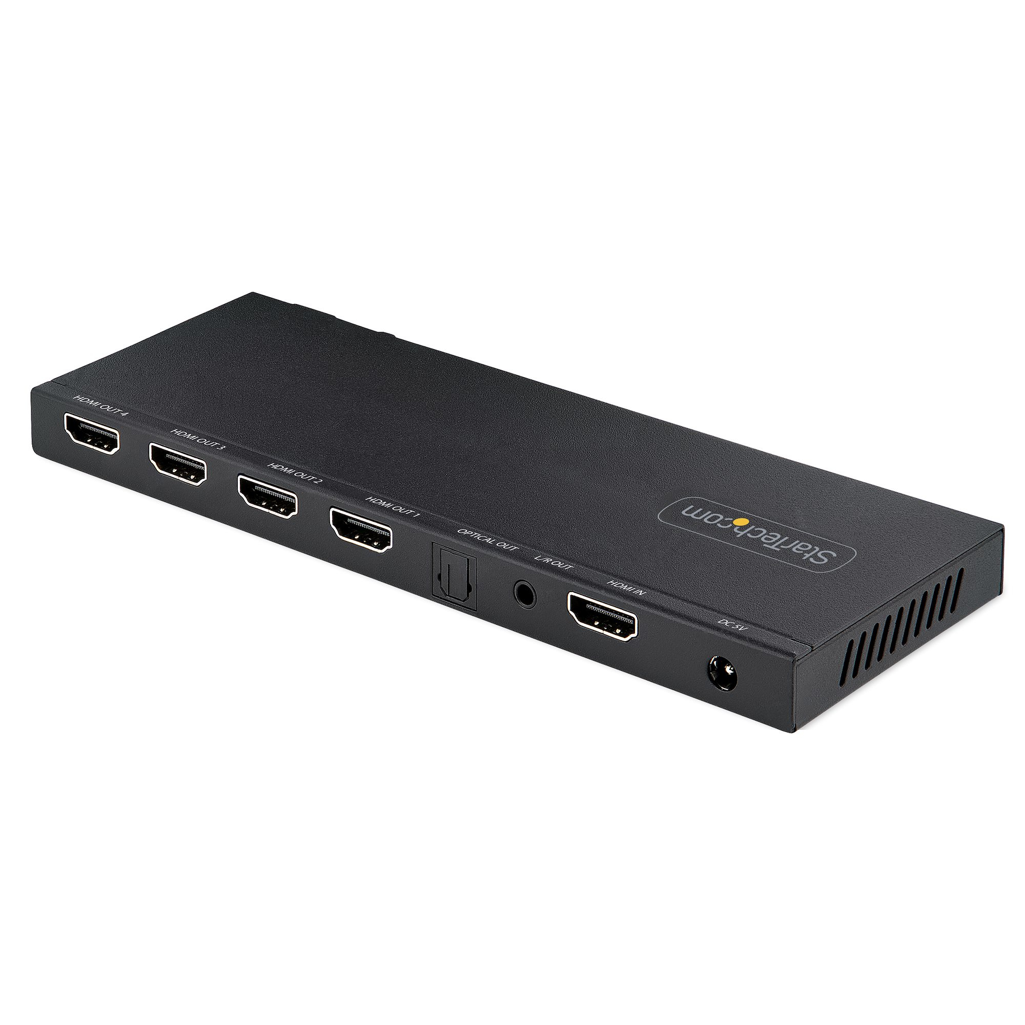 StarTech.com 4 Port HDMI Splitter, 4K 60Hz HDMI 2.0 Video, 4K HDMI Splitter met Ingebouwde Scaler, HDMI Splitter 4K 60hz 1 In 4 Out, 3.5mm/Optische Audio Poort, HDMI Audio Video Splitter - Afbeelding 3