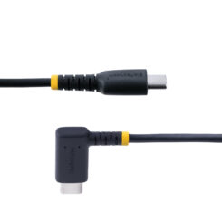 StarTech.com 15cm USB-C Laadkabel, Robuuste Haakse Fast Charge & Sync Type C Kabel, 60W (3A) PD, USB 2.0, TPE Mantel en Aramidevezels - Zwarte USB Oplaadkabel - Afbeelding 5