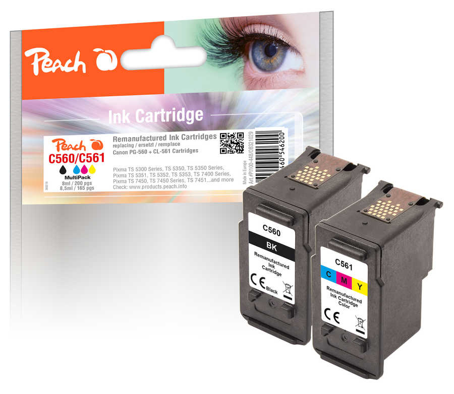 Peach 321029 inktcartridge 2 stuk(s) Compatibel Normaal rendement Zwart, Cyaan, Magenta, Geel - Afbeelding 2