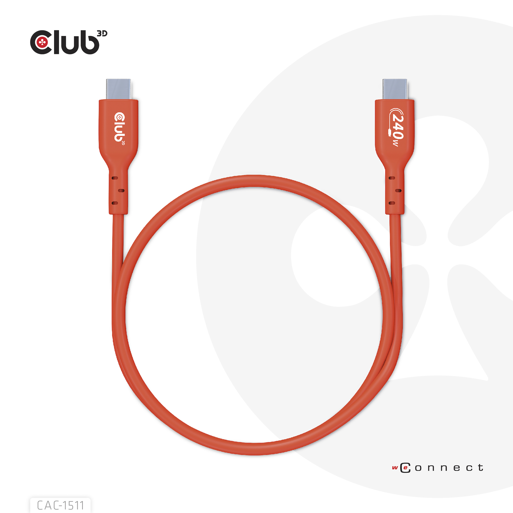 CLUB3D USB2 Type-C Bi-Directional USB-IF Certified Cable Data 480Mb, PD 240W(48V/5A) EPR M/M 4m / 13.13ft - Afbeelding 5