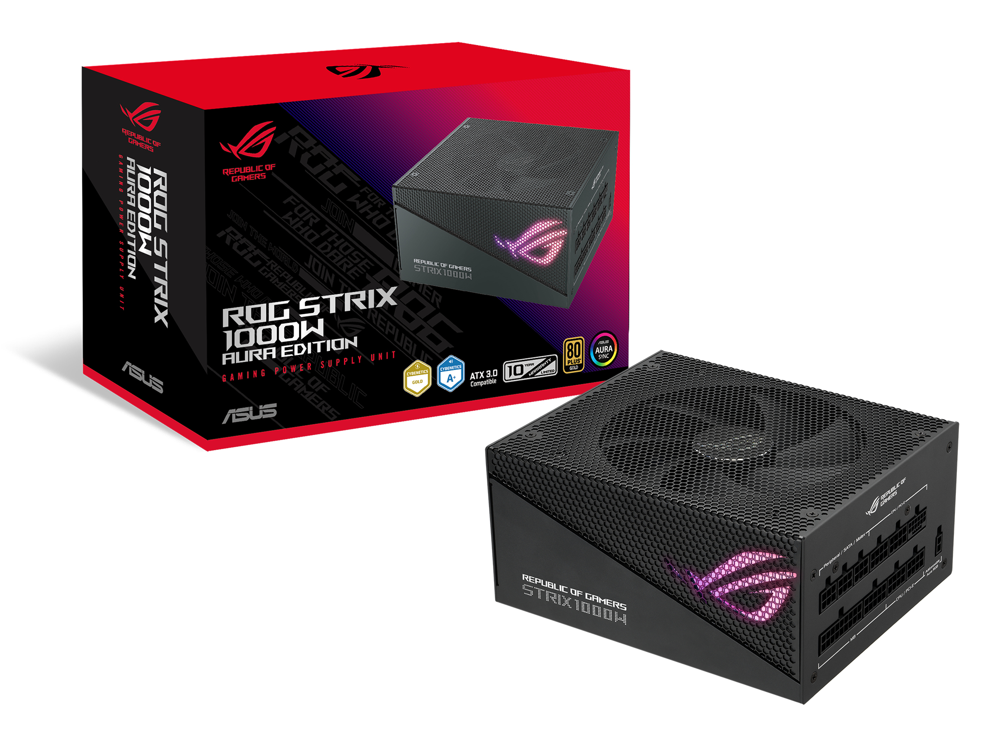ASUS ROG Strix 1000W Gold Aura Edition power supply unit 20+4 pin ATX ATX Zwart - Afbeelding 11
