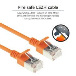 ACT Oranje 1 meter LSZH U/FTP CAT6A datacenter slimline patchkabel snagless met RJ45 connectoren - Afbeelding 4