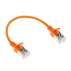 ACT Oranje 0,25 meter LSZH U/FTP CAT6A datacenter slimline patchkabel snagless met RJ45 connectoren - Afbeelding 3