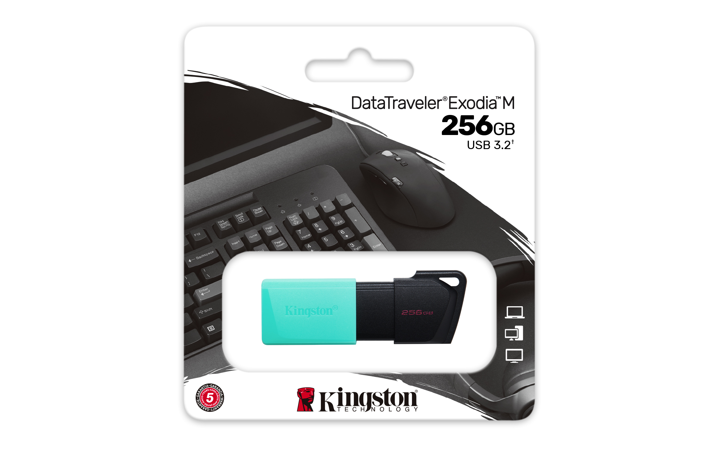 Kingston Technology DataTraveler Exodia M 256 GB, USB 3.2 Gen 1 (zwart + blauwgroen) - Afbeelding 7