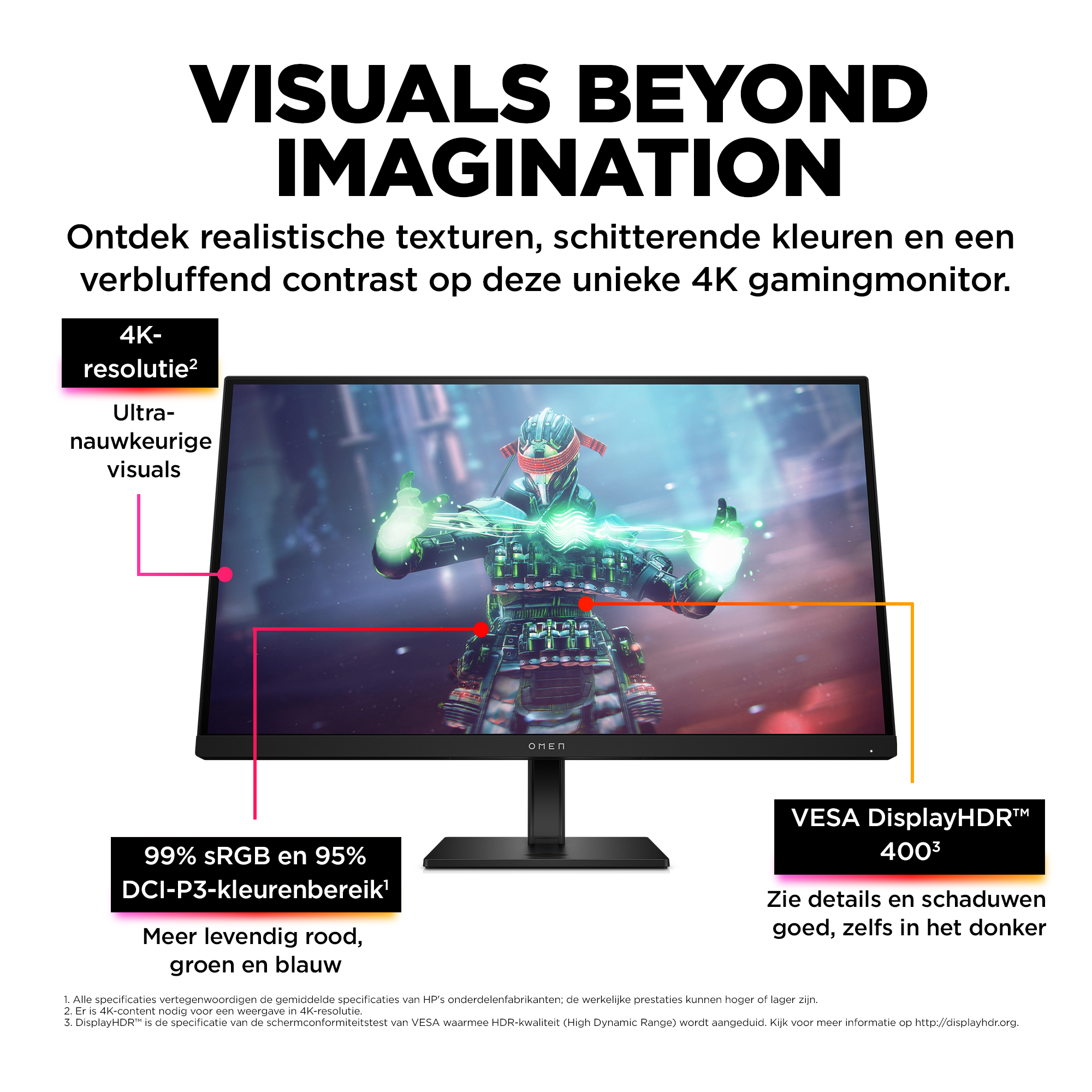 OMEN by HP 27 inch UHD 144 Hz gamingmonitor - OMEN 27k - Afbeelding 12
