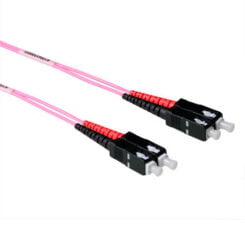 ACT 1 meter LSZH Multimode 50/125 OM4 glasvezel patchkabel duplex met SC connectoren