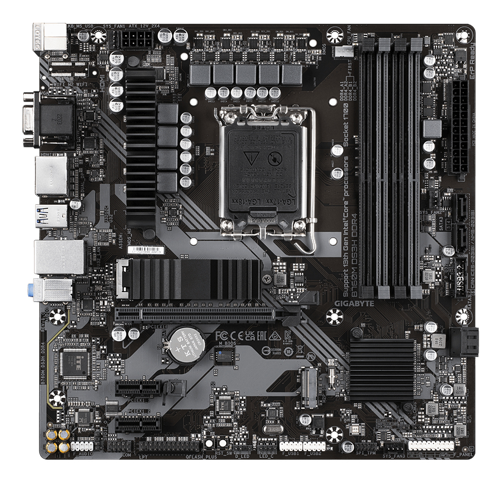 GIGABYTE B760M DS3H DDR4 moederbord Intel B760 Express LGA 1700 micro ATX - Afbeelding 4