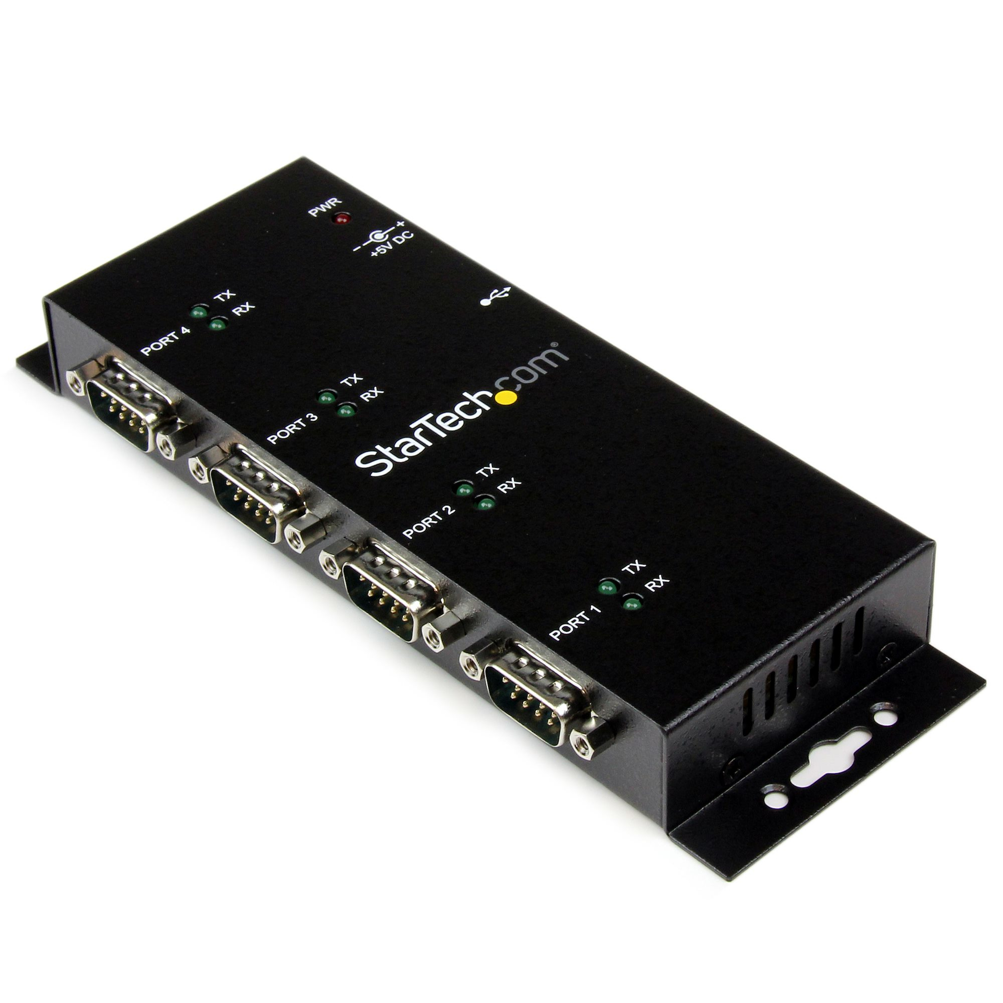 StarTech.com 4-poort USB naar DB9 RS232 Seriële Adapter Hub – Industrieel DIN-rail en Wandmontage - Afbeelding 2