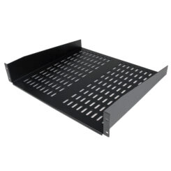 StarTech.com 2U Server Rack Schap - Universele Geventileerde Rack Mount Cantilever Shelf voor 19" Netwerk Kast & Apparatuur - Heavy Duty Staal - Capaciteit 23kg - Diepte 40cm (16”) - Zwart (CABSHELFV)