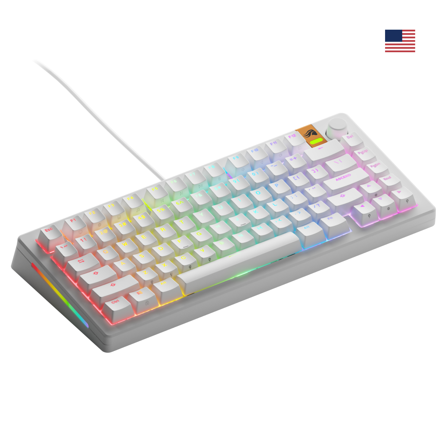 Glorious Gaming GMMK 3 HE 75% Prebuilt toetsenbord Gamen USB QWERTY Amerikaans Engels Wit