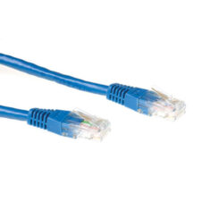 ACT Blauwe 10 meter U/UTP CAT6A patchkabels met RJ45 connectoren