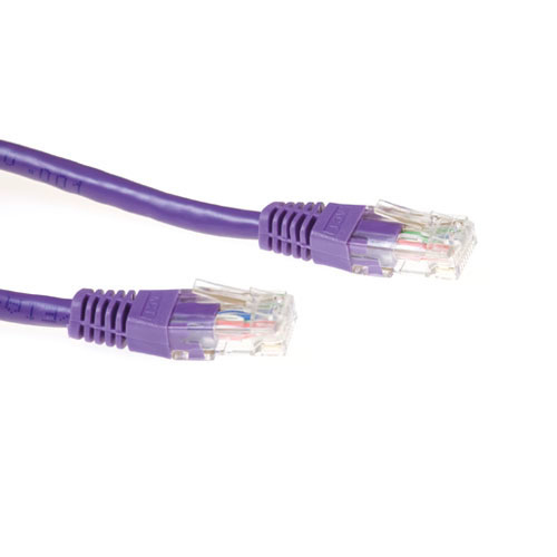 ACT Paarse 1 meter U/UTP CAT6A patchkabels met RJ45 connectoren - Afbeelding 2