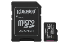 Kingston Technology 64GB microSDXC Canvas Select Plus Gen3 100MB/s A1 kaart + adapter