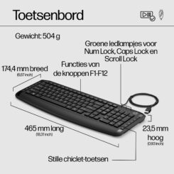 HP Pavilion 9DF28AA#AC0 toetsenbord Inclusief muis Universeel USB Zwart - Afbeelding 7