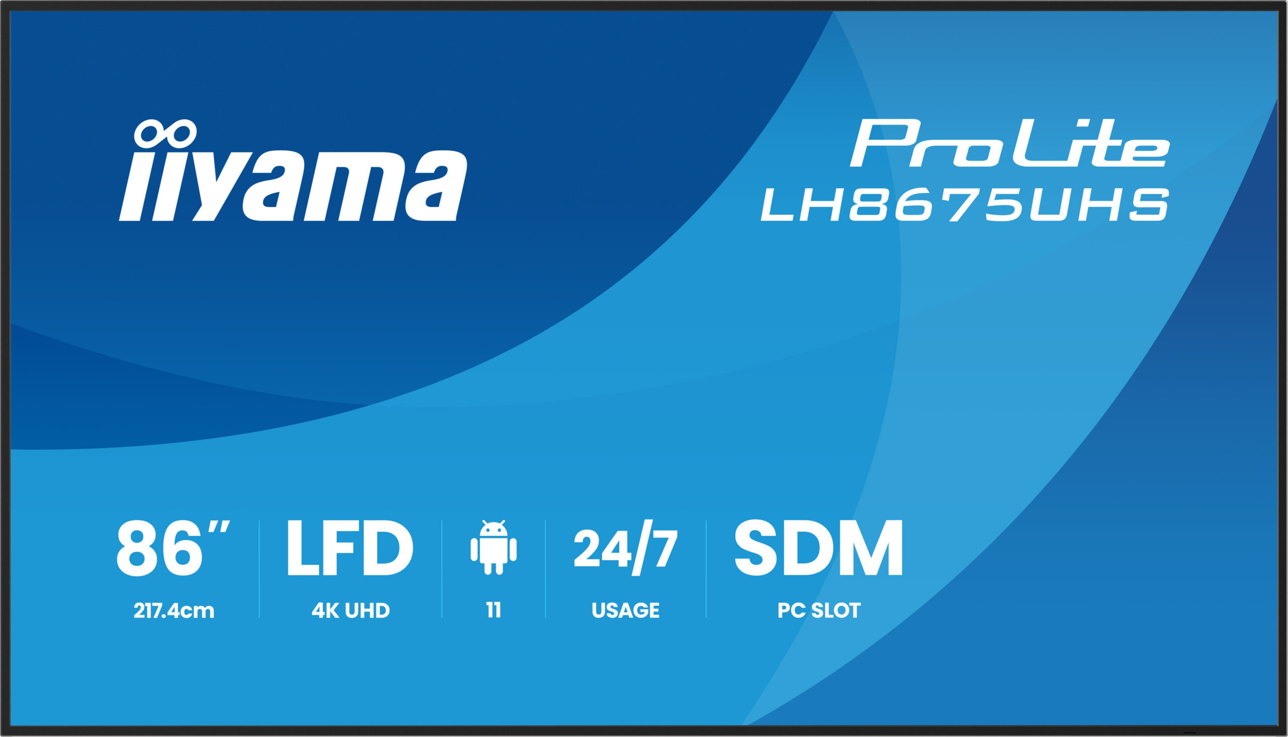 iiyama LH8675UHS-B2AG beeldkrant Digitale signage flatscreen 2,17 m (85.6") LCD Wifi 500 cd/m² 4K Ultra HD Zwart Type processor Android 11 24/7 - Afbeelding 3