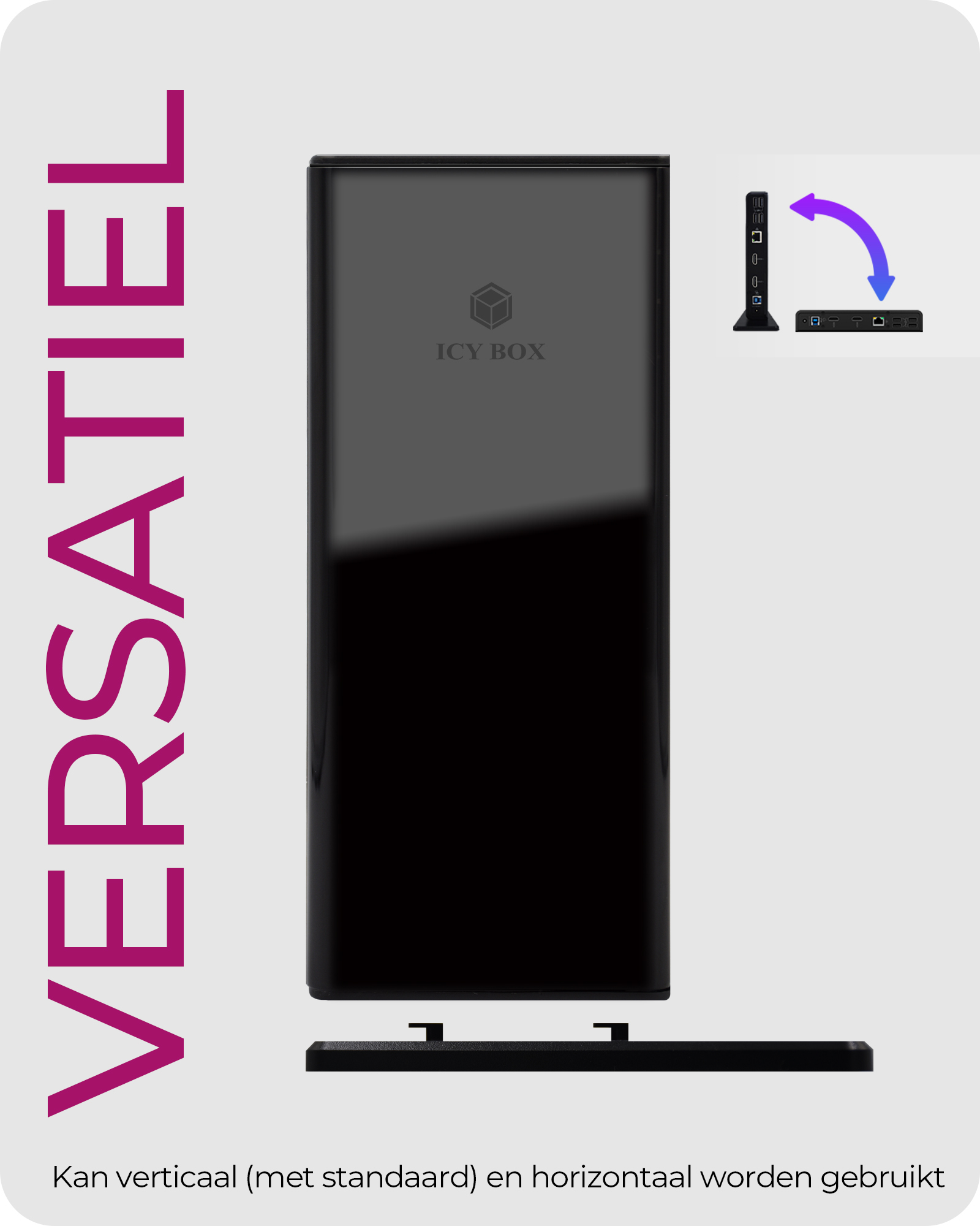 ICY BOX IB-DK2251AC Bedraad USB 3.2 Gen 2 (3.1 Gen 2) Type-A Zwart - Afbeelding 4