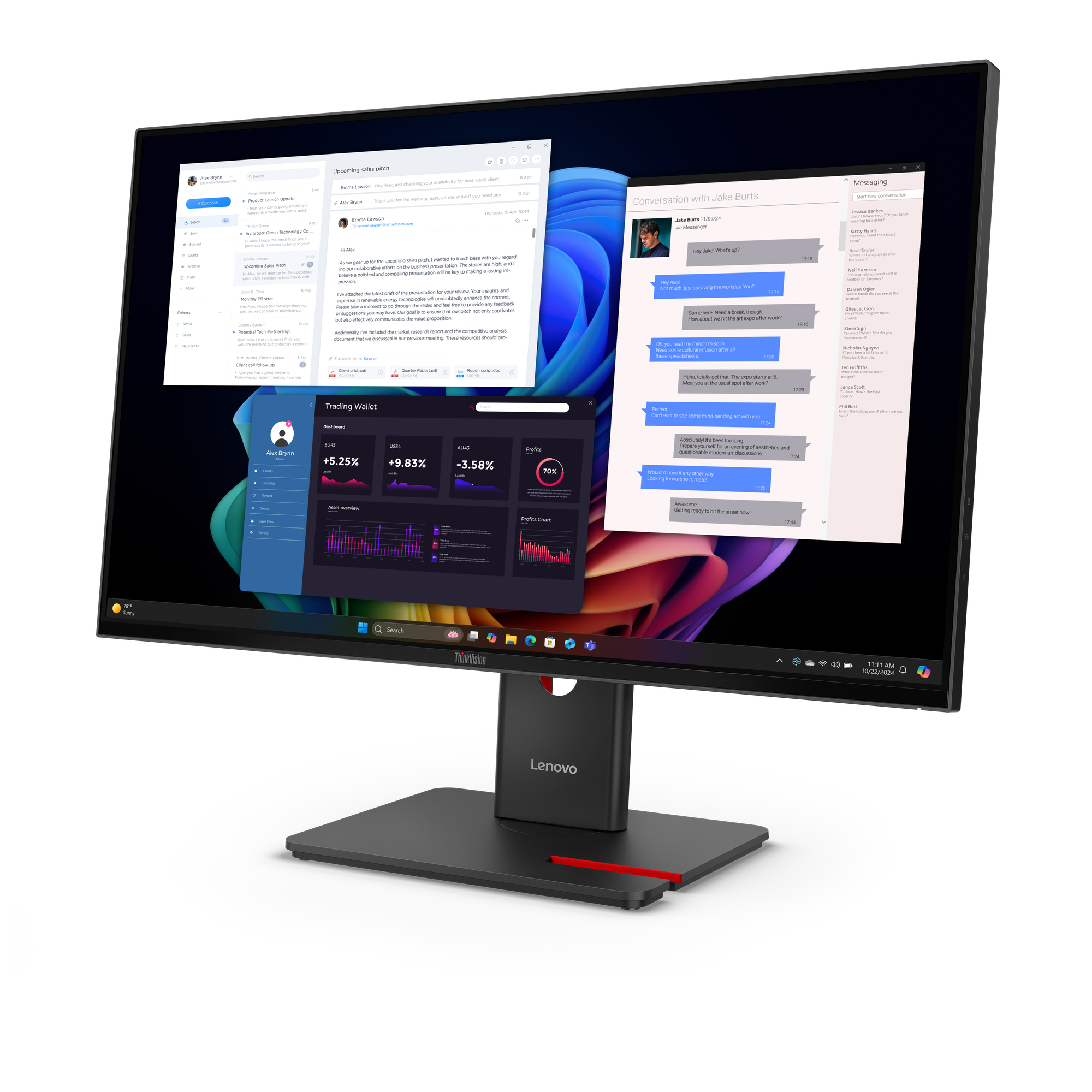Lenovo ThinkVision T27UD-40 Monitor - Afbeelding 3