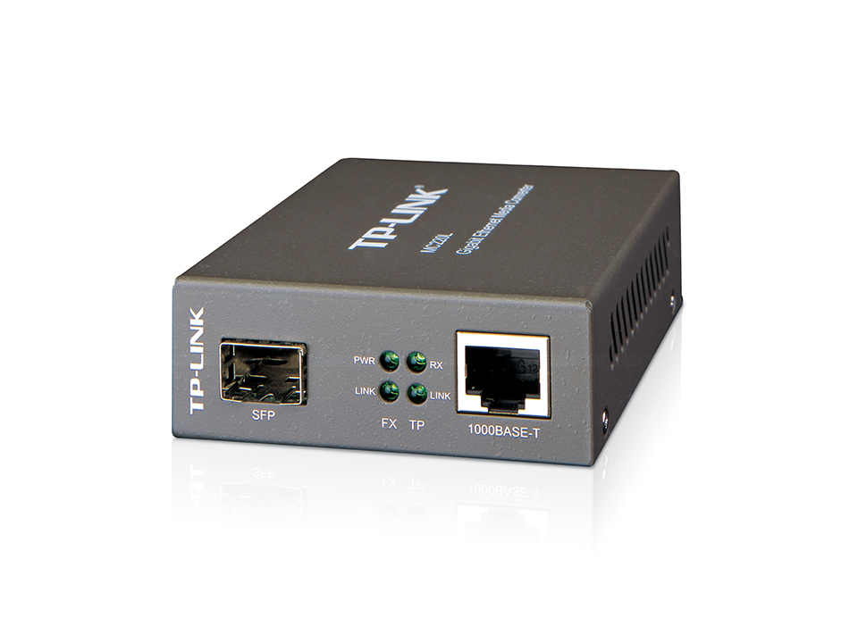TP-Link MC220L netwerk media converter 1000 Mbit/s Multimode, Single-mode Zwart - Afbeelding 2