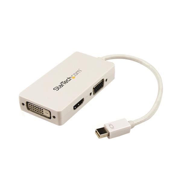 StarTech.com A/V-reisadapter: 3-in-1 Mini DisplayPort naar VGA DVI- of HDMI-converter wit - Afbeelding 2