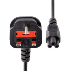 StarTech.com 2m UK Laptop Stroomkabel, BS 1363 to C5 (Clover Leaf), 2.5A 250V, 18AWG, UK Laptop Vervangkabel, Printer Voedingskabel, Laptop Lader Kabel / Laadkabel - Afbeelding 3